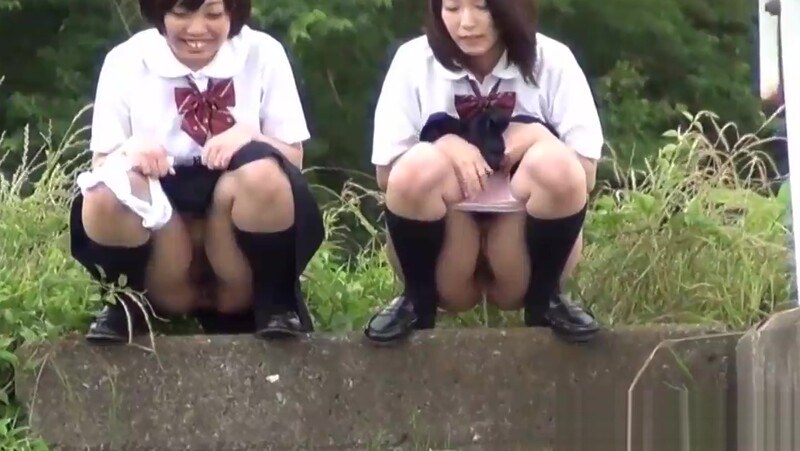 Japanese teenagers urinating in public