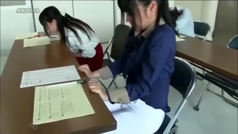 Japanese coed pisses her pants in class